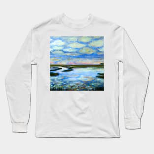 twilight tidal flats clouds Long Sleeve T-Shirt